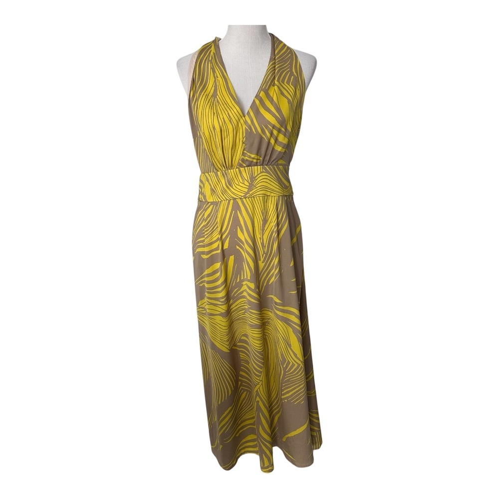 Banana Republic Size-8/Petite Maxi Dress Tie Back Halter Botanica Printed $150 - Picture 4 of 16
